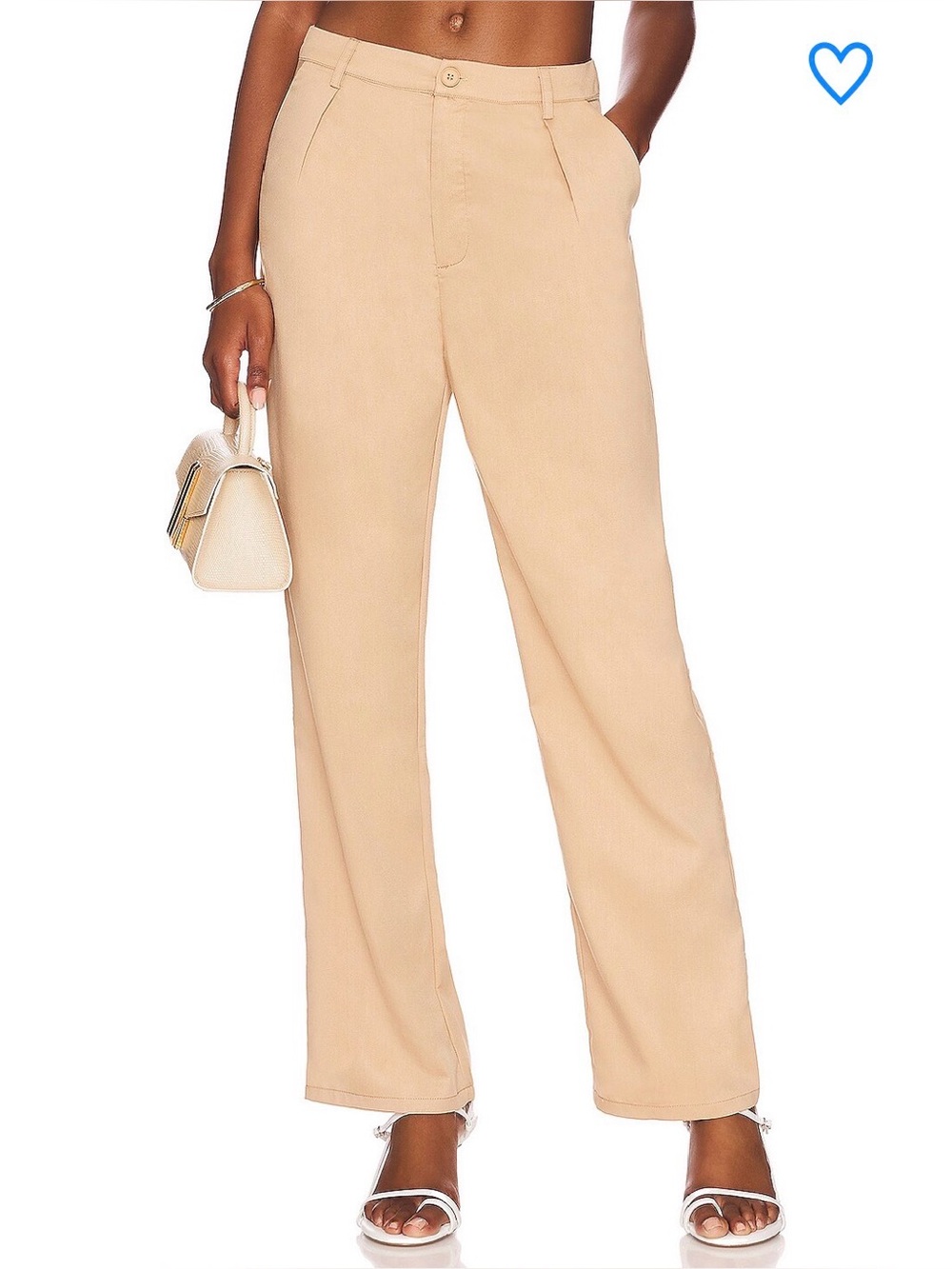SUPERDOWN | Vivian Straight Leg Trouser Pant | Tan Khaki | Size M - Picture 2 of 12